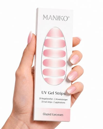 Maniko UV Gel Strips Glazed Icecream Nude –20 UV Nagelsticker 2 Anwendungen