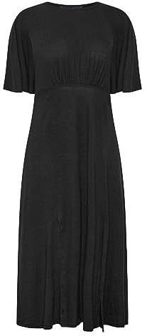 M&Co Womens Angel Sleeve Split Hem Midi Dress - Women's Black