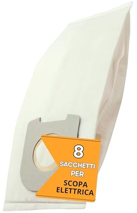 ELETTROCASA - Sacchetti Aspirapolvere per DELONGHI 8 pezzi - Sacchetti per Aspirapolvere VT25 8 pezzi in TNT - Sacchi Aspira Polvere per Pulizia Casa