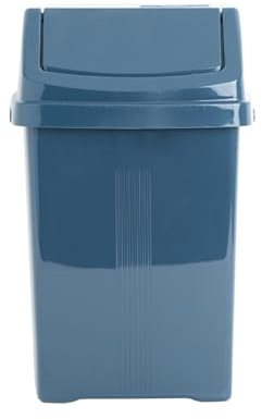 TENLITE Amazing Colour 8 Litre Kitchen Bin With Swing Style Lid - Strong Plastic Waste Rubbish Trash Under Counter for Home/Office (Navy, 8L)