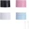 MORICOH 4Pack 30ml Empty Plastic Cosmetic Jars, Refillable Cosmetic Face Cream Jar Bottle with 2pc spoon, for Face Creams, Sample, Make-Up (4PCS Blue Pink Black White)