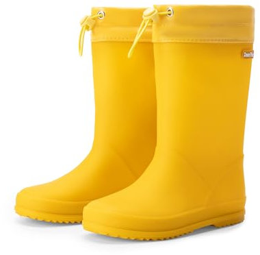 DREAM PAIRS Kids Rain Boots Boys Girls Lightweight Boots Waterproof Easy-on Outdoor Playing Rain Boot Unisex-Child,Size 9 Little Kid,Yellow,SDRB2401K