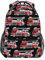 Mnsruu Feuerwehr-LKW-Rucksack für Jungen, Mädchen, Kinder, Schule, Büchertasche, Reiserucksack, Tagesrucksack, Laptop-Tasche, Rot, B1118, 40.5x29x17.5cm