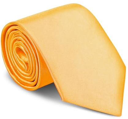 URAQT Herren Krawatten, Satin Elegant Krawatte 8 cm für Herren, Klassische Hochzeit Krawatte für Büro oder Festliche Veranstaltungen (Golden)