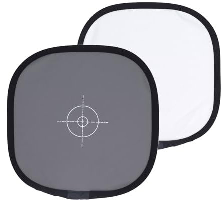 Carte de Balance des Gris et des Blancs, 18% Gris Blanc 30 X 30 Cm, Pliable et Portable, Double Face, avec échelles de Mise au Point Auxiliaires, Accessoire de Photographie