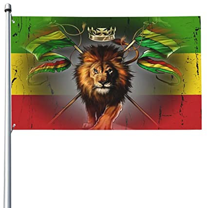 Drapeau Rasta Lion de Judah Art Extérieur Jardin Cour Décoration Extérieure 0,9 x 1,5 m