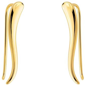 SOFIA MILANI - Damen Ohrringe 925 Silber - vergoldet/golden - Gebogen Ohrklemme - E2541