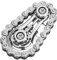 Cool Fidget Chain Fidget Spinners For Kids Adults, Metal Handheld Gadget Kinetic Desk Toy Finger Hand Spinner Fingertip Gyro, Hand Rollor Bike Chain Silver