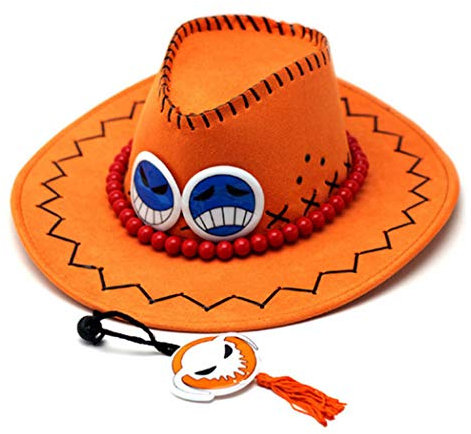 WANHONGYUE One Piece Portgas·D·Ace Anime Cosplay Chapeau de Cowboy Chapeaux Western Chapeau de Pistolero Pirate Australien Style