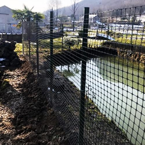 ININOSNP Schwarzer Gartenzaun aus Kunststoff, Sicherheitsnetzzaun for den Außenbereich, temporäre Baubarriere, Geflügelnetz for Teiche/Aufstellpools(1x50m(3.3x164ft))