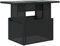 Homvdxl Rattan Optik Garten Couchtisch Höhenverstellbar 100x55cm Kleiner Würfelgartentisch Wetterfester Tisch Terrasse Essmöbel mit Glasplatte (Schwarz-Glas)