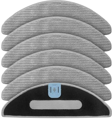 MIRTUX – Pack de 6 Mopas Reutilizables para Roomba Combo i8, i8+, i5, i5+, j5, j5+ – Almohadillas de Microfibra Lavables