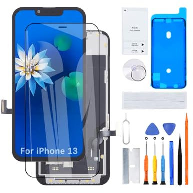 H&LYCYJ Display for iPhone 13 A2633 A2482 A2631 LCD Screen Replacement 3D Touch Full HD Touchscreen ID Digitizer Frame Assembly, Waterproof Adhesive, Repair Kits