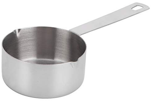 Nikou Set di cucchiai dosatori e tazze in acciaio inox 304, 1/4 di tazza (60 ml) con bilancia, utensili da cucina, ideale per caffè, cottura e cottura