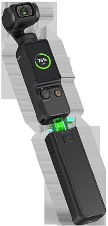 OURHZTB Pocket 3 Poignée de batterie compatible avec DJI Osmo Pocket 3, batterie externe portable 4500 mAh, charge rapide 10 W, filetage inférieur réservé 6,35 mm