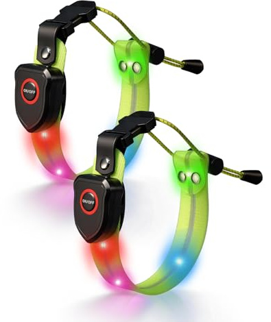 Taximi LED Armband Aufladbar - 2 Stück Reflektoren Laufen Litch Leuchtarmband Kinder Blinklicht Nacht Sicherheitslicht für Jogging Bergsteigen Hundewandern