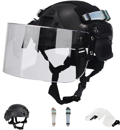 MICH 2000 Elmetto Tattico Con Visiera Luce di Segnalazione Per Softair, Paintball Regalo Per Cosplay e Simulazione