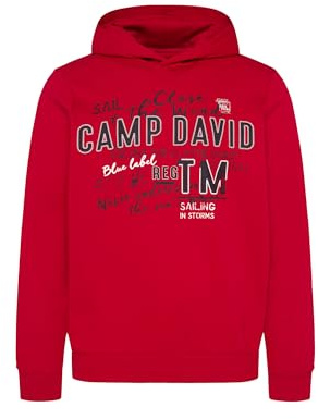 Camp David Herren Leichter Hoodie mit Label Print