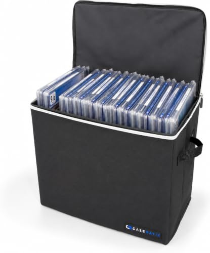 CASEMATIX Graded Comic Book Storage Bin – Protective Organizer Case Fits 28 CGC Graded Comics, Pro Collector Edition with 3 Internal Dividers, Built-In Zipper, Carry Handles & Stackable Design