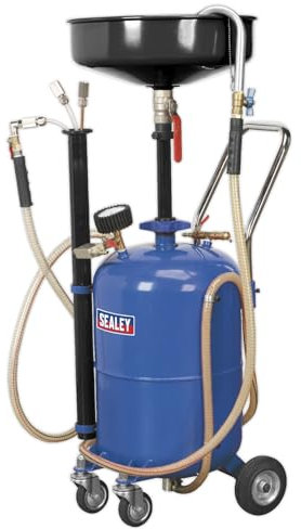 Sealey Ak456Dx Mobile Oil Drainer with Probes 35Ltr Air Discharge