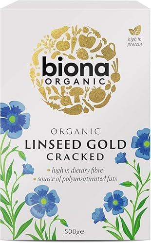 Biona Organic Cracked Linseed Gold 500g, Pack of 3 | 100% Organic Cracked Linseeds, High in Omega 3 and Fibre, Ideal for Baking and Smoothies, Vegan