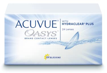 ACUVUE OASYS Kontaktlinsen – 2-Wochen-Linsen für Tag und Nacht mit -2,25 dpt und BC 8.4 – UV Schutz, Austrocknungsschutz & extrem Komfortables Tragegefühl – 24 Linsen