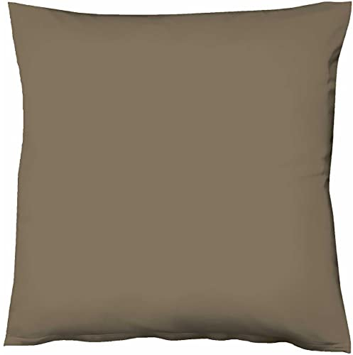 Fleuresse Mako-Satin-Kissenbezug Uni Colours, Farbe Espresso 8031 Größe 35 x 40 cm