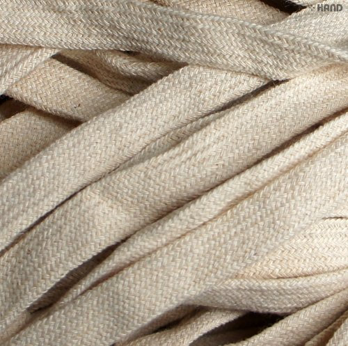HAND ® Cotton Rope Cord Trim Flat Cream BRT38-8 mm Wide Appx 10 Meters
