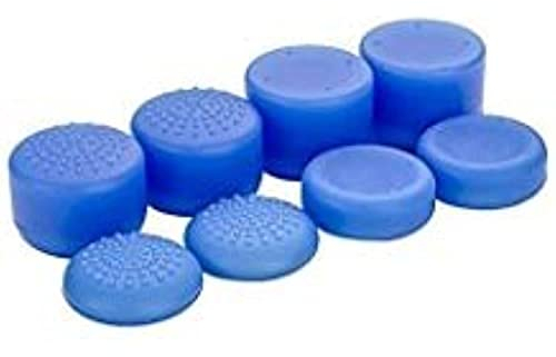 Lot de 8 pcs analogique Manette surélevé antidérapante pouce bâton Grips Sticks analogiques Joystick Cap Housse pour PS4, PS3, Switch Pro, Xbox One, Xbox 360, Wii U, PS2 Controller (Bleu)