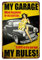 DiiliHiiri Cartel de Chapa Vintage Decoración, Letrero A4 Estilo Antiguo de metálico Retro - My Garage