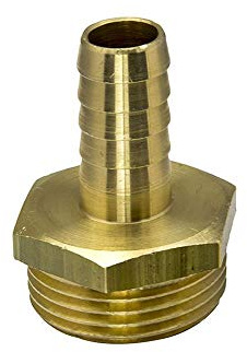 WOLFPACK LINEA PROFESIONAL 4021505 Schlauchstutzen mit Zapfen Ø 19 mm, Stecker 1 Zoll, Metall, mehrfarbig, einzeln