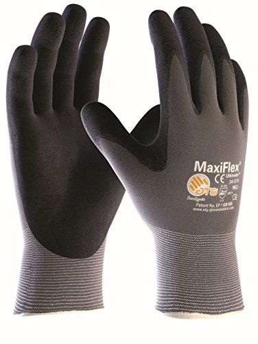 (5 Paar) ATG Handschuhe 34-874 Montagehandschuhe MaxiFlex Ultimate 5 x grau/schwarz 12