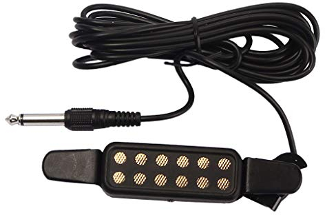 Alnicov Micro de guitare à 12 trous avec transducteur et câble de 3 m et prise Jack de 6,3 mm pour guitares folk classiques de 102 cm et 104 cm