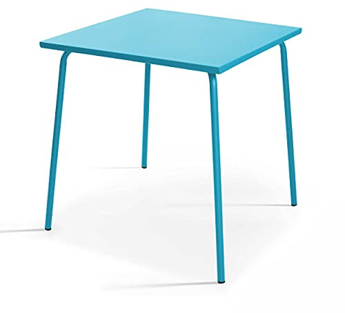Oviala Gartentisch, quadratisch, aus Metall, Blau – Palavas