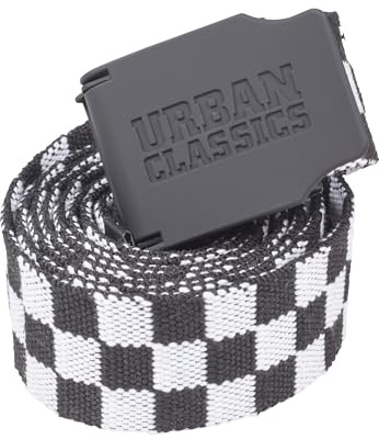 Urban Classics Unisex UC Canvas Belt Checkerboard 150cm