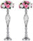 NUPTIO Satz von 2 Vielseitigen Silber Blumen Arrangement Ständer 59cm Höhe & Stumpen Kerzenhalter Set für Hochzeitsfest Herzstück Event Abendessen Hotel Dekoration, Hochzeitsmittelstücke für Tische