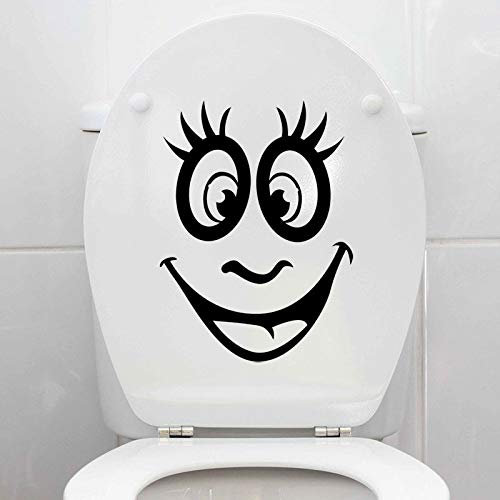 Toilet Seat Decal Funny Sticker Vinyl Face Character Bathroom Wall Door Sign WC
