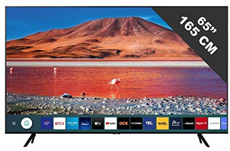 SAMSUNG Crystal UHD 2020 65TU7005 Smart TV 65 avec résolution 4K, HDR 10+, Crystal Display, processeur 4K, PurColor, Son Intelligent, Fonction One Remote Control et Assistants vocaux Pris en Charge