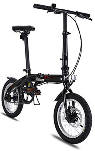 TYXTYX Folding 14 Zoll Klapprad, Faltrad,Scheibenbremse Fahrrad Männer und Frauen Ultraleichtes tragbares Fahrrad,schwarz