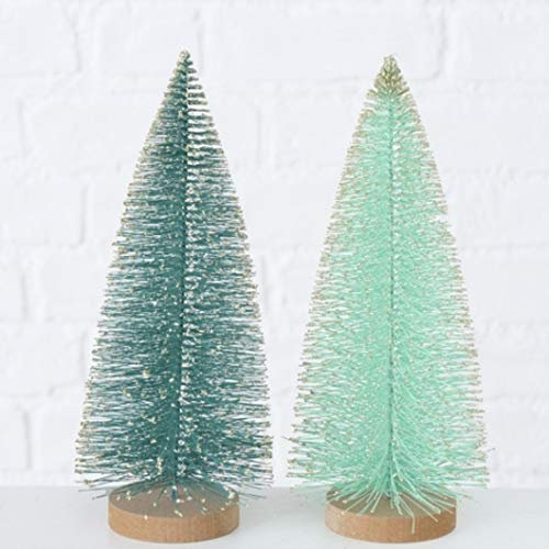 BOLTZE Deko Baum Bäumchen Dekoaufsteller H 22 cm hell und dunkelgrün Kunststoff 2er Set
