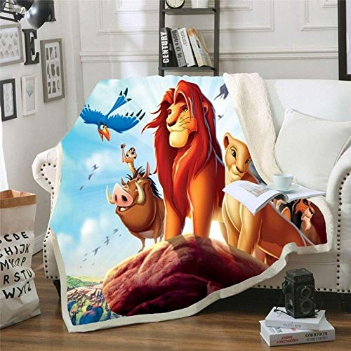 asxcaq Nette König der Löwen Freunde Plüsch Decke Baby Kinder Jungen Kinder Geschenk werfen 150x200cm Schlafsofa Bettdecke Bettwäsche