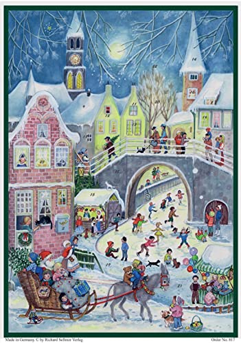 Adventskalender Buntes Treiben an der Brücke: Papier-Adventskalender
