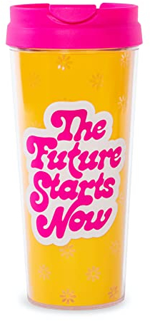ban.do Hot Stuff Thermobecher mit Spruch, 473 ml Reisebecher (The Future Starts Now)