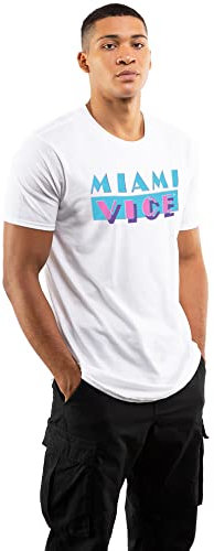 Cotton Soul Miami Vice Og Logo Uni T-Shirt, Marineblau, weiß, XL