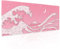 Pink Japanese Anime Gaming Mouse Pad XL Cute Kawaii Aesthetic Wave Extended Big Large Desk Mat Non-Slip Rubber Base Stitched Edge Long Keyboard Mousepad for PC Computer Laptop,31.5×11.8 in