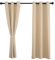 Sichtschutz Ösenschals 225x140cm(H x B), Ösenvorhang Blickdicht, Die Montierung und die Pflege ist sehr einfach für Wohnzimmer Dekorative 1Stück-beige