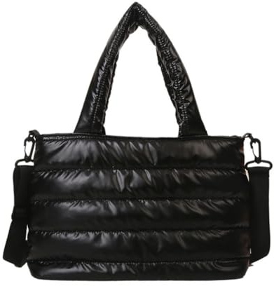 Fiorky Borsa tote imbottita da donna Borsa a tracolla imbottita leggera Borsa a tracolla con cerniera di capacità Borsa da viaggio casual versatile