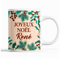 Planetee Tasse Noël René | Mug prénom homme Idée Cadeau de Noël original Beige
