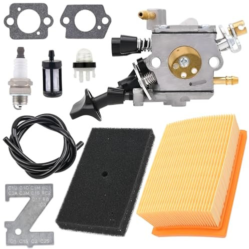 FitBest Kit di regolazione per carburatore BR430 con filtro dell'aria per soffiatore a zaino Stihl BR350 BR350Z BR430 BR430Z BR450 SR430 SR431 SR450 4229 129 0901 Zama C1Q-S210 C1Q-S210 Carb