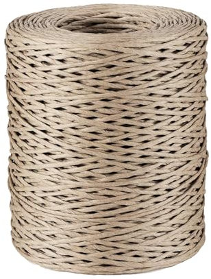 150M Papierdraht Natur, Papierkordel Dekodraht zum Basteln, Naturfarben Papier/Eisendraht zum DIY Hochzeitsstrauß Verpackung Blumengesteck